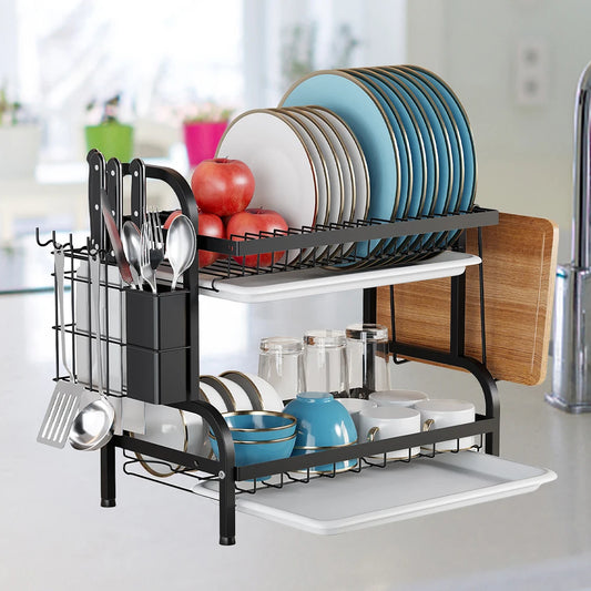 Stainless Steel Dish Drying Rack Adjustable Kitchen Plate