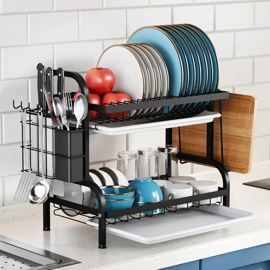 Stainless Steel Dish Drying Rack Adjustable Kitchen Plate